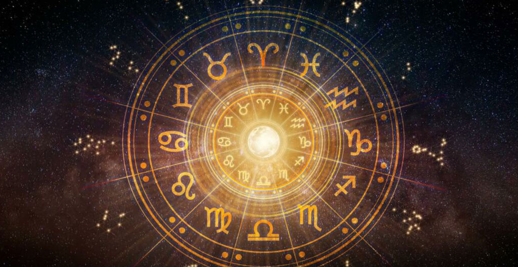 Illustration géométrique des trois piliers du thème astral : planètes, signes et maisons, symbolisant leur interdépendance.